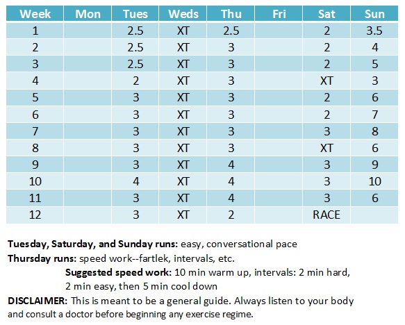 10 Miler Training Plan: An easy training plan perfect for beginners moving from the 5K up to a 10 mile race. Perfect for the Soldier Field 10 Miler or any other 10 mile race!