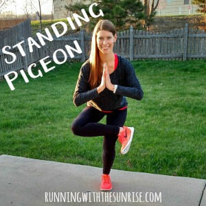 Great balancing yoga poses for runners: standing pigeon