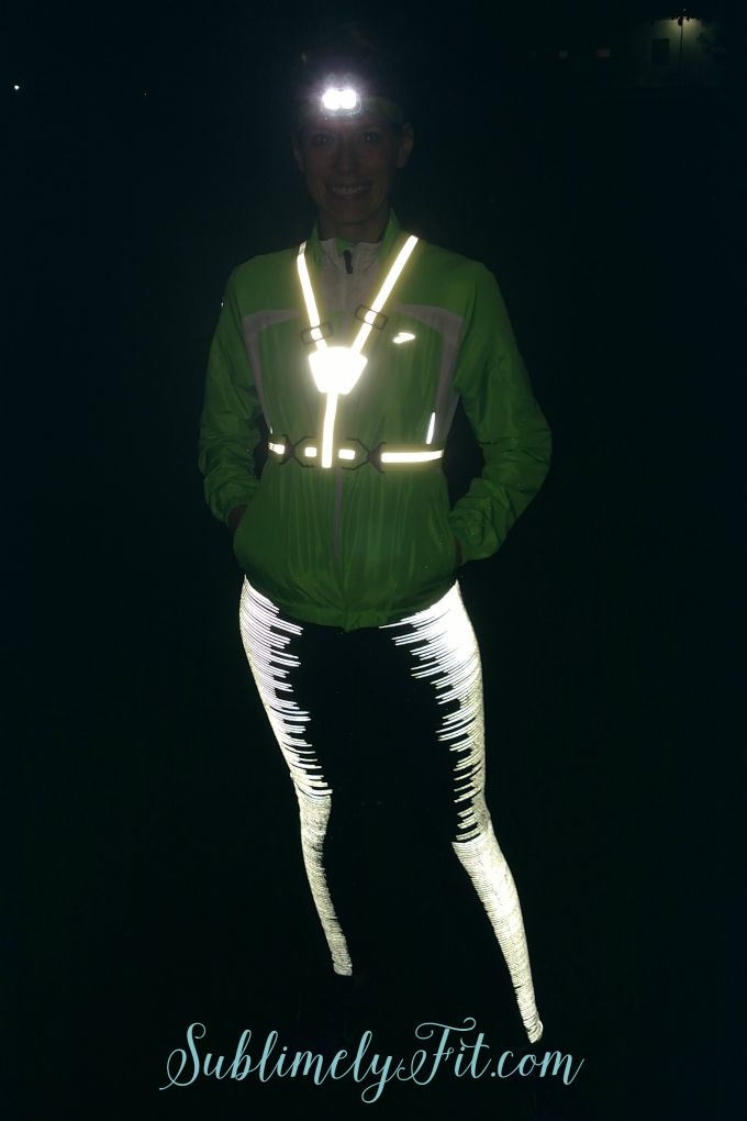 Early morning running tips: wear reflective gear to make it easier to be seen by drivers!