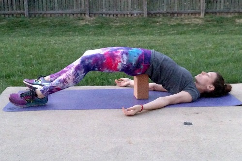 gentle yoga poses for runners: supported bridge