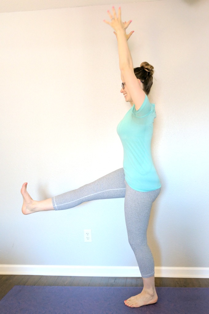 One Legged Mountain Pose - Runners tend to repeat their favorite yoga poses. Is your routine missing these important poses that runners should be doing to prevent injury?