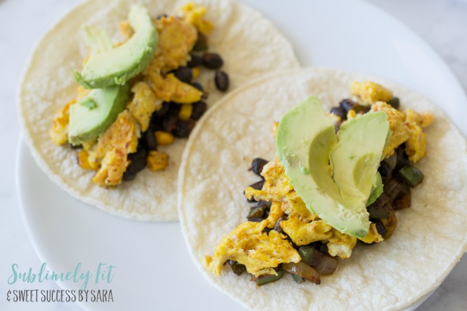 Healthy Breakfast Tacos (Gluten Free, Dairy Free, Vegetarian) - Recipe by Sweet Success by Sara