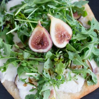 This quick but delicious Fig Pizza with Mozzarella and Arugula is a perfect weeknight dinner!