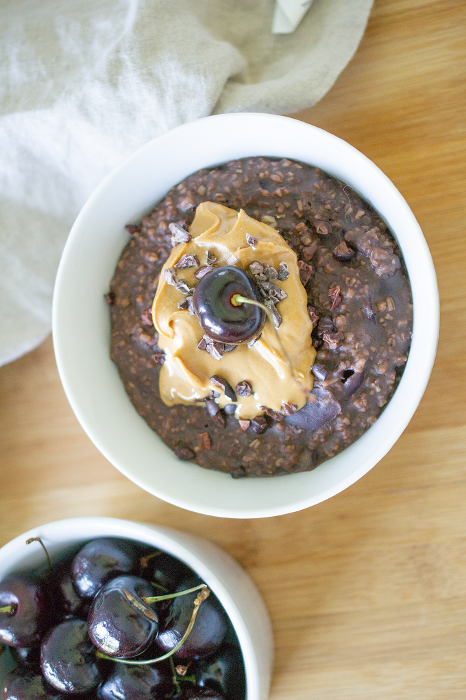 Instant Pot Chocolate-Covered Cherry Oatmeal