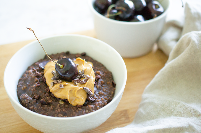 Instant Pot Chocolate-Covered Cherry Oatmeal